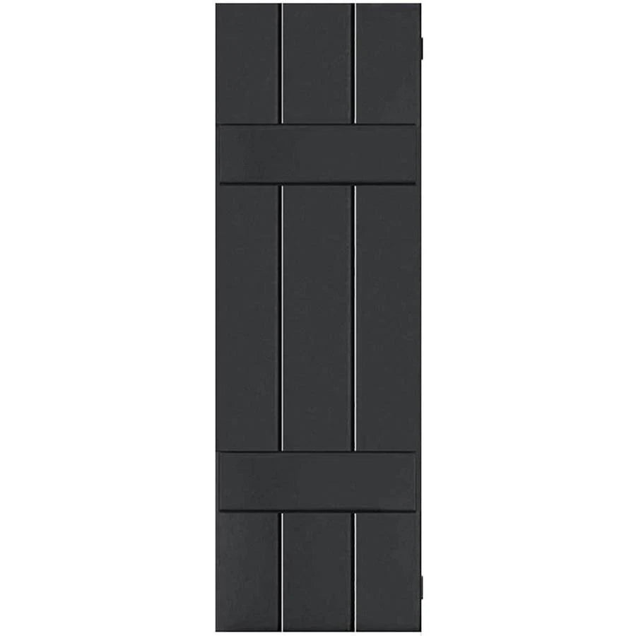Black Western Red Cedar Board and Batten Shutters Pair R5527