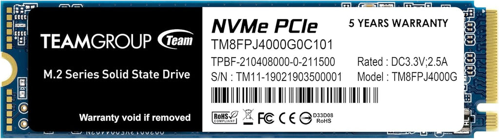 4TB NVMe PCIe Gen3x4 M.2 2280 Internal SSD I875456