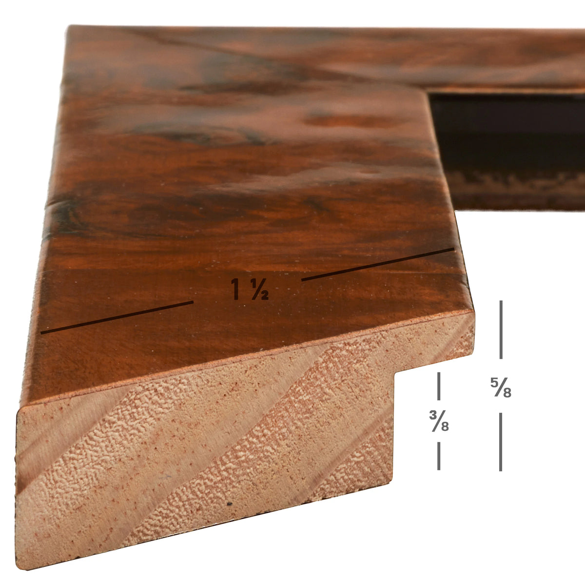 14x18 inch Honey Brown Burl Picture Frame T641