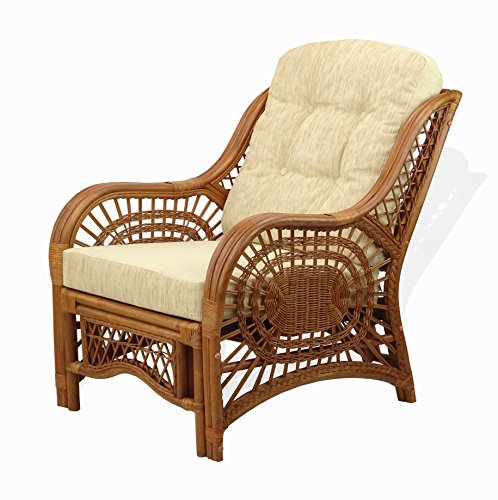 Natural Rattan Wicker Armchair with Cushion R955