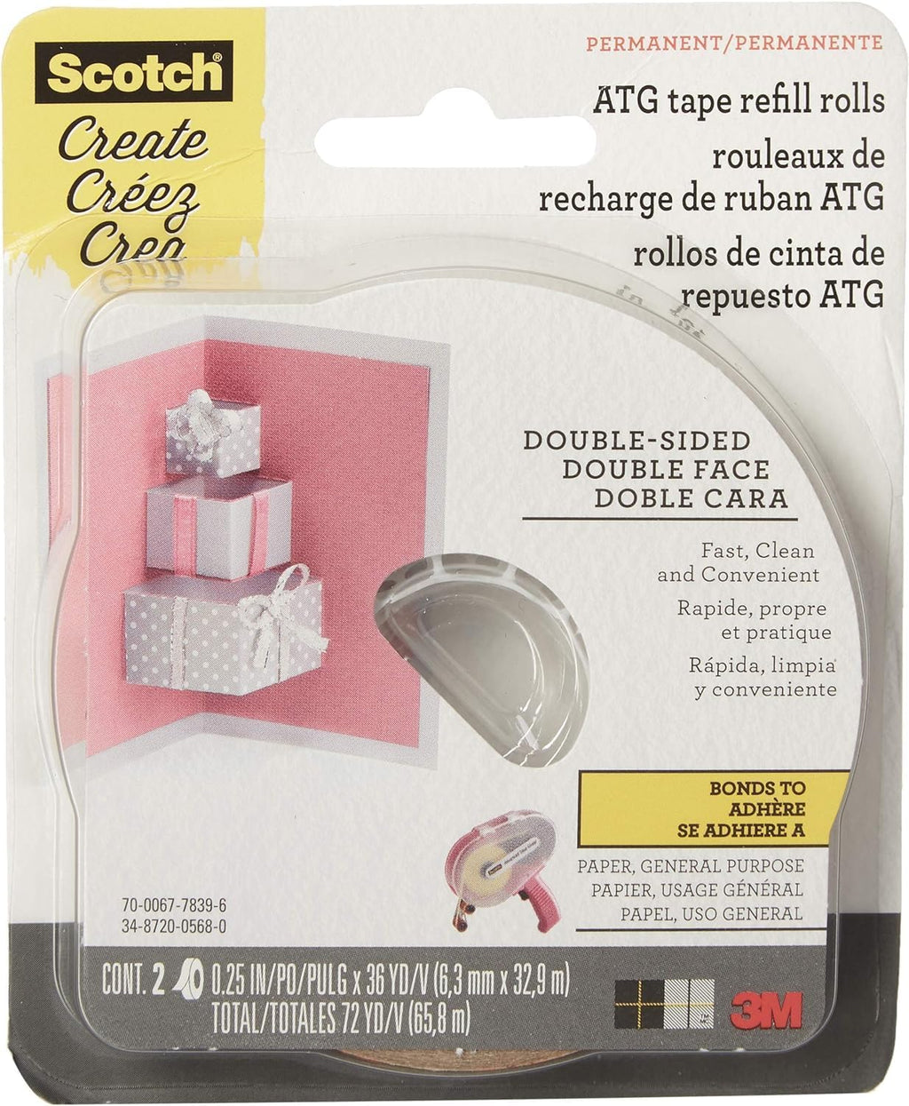 Advanced Tape Glider Refills 2/Pkg .25X36yd Each F54150