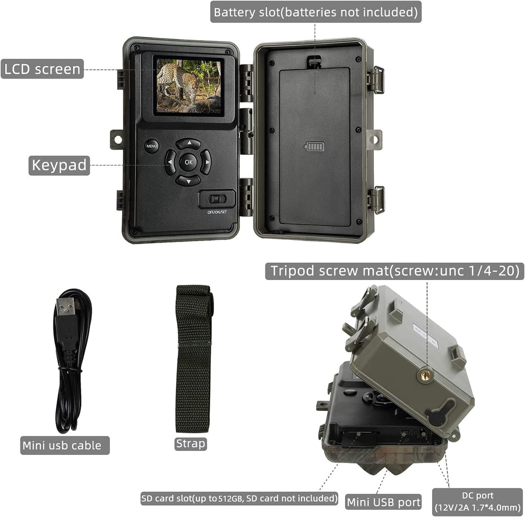 5-Pack 24MP 1080P Deer Cameras with Night Vision E4881