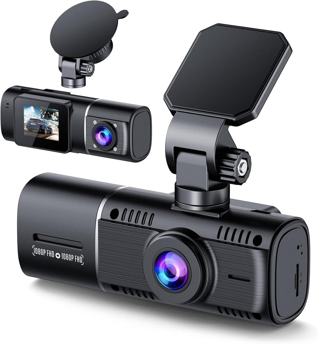 Dual Dash Cam Front and Inside 1080P IR Night Vision Car Camera 1.5 inch Screen Pack of 2 E9408