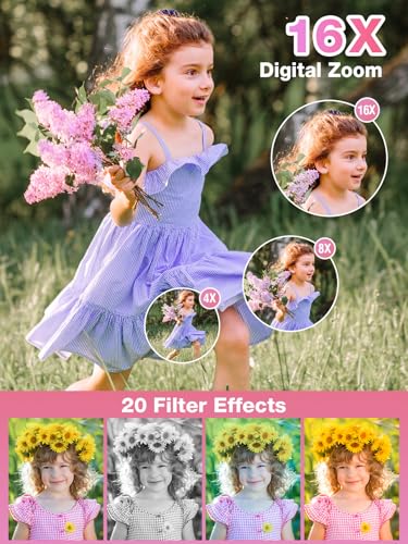 Pink 44MP 1080P Compact Digital Camera X872