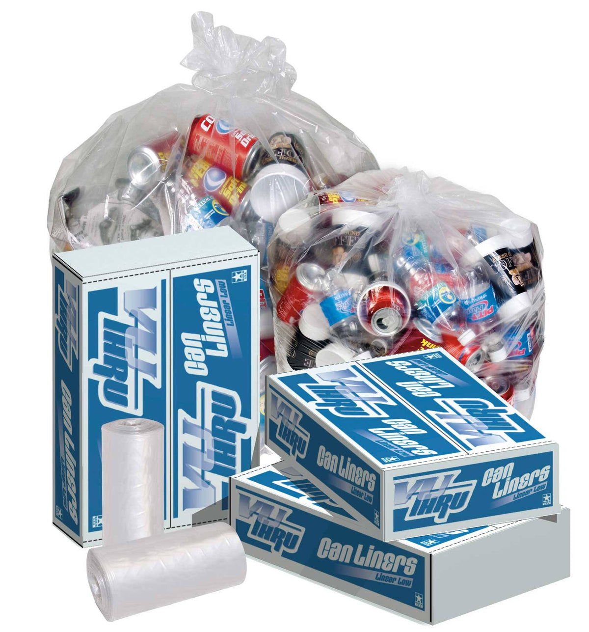17 x 17 Clear Perforated Can Liner Roll E964