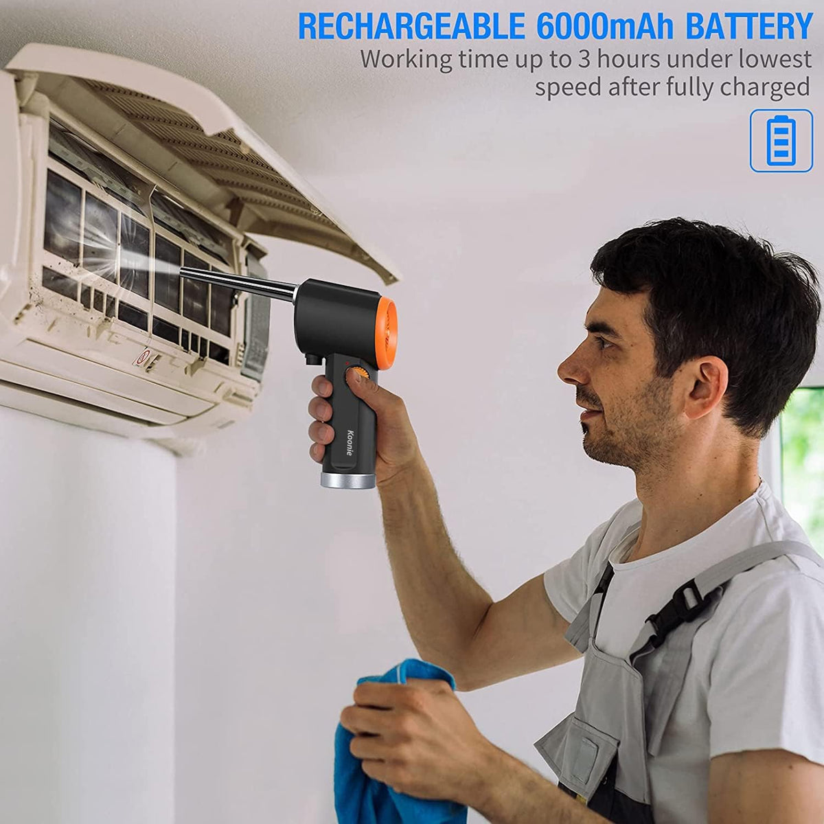 Cordless Air Duster 41000 RPM 6000mAh Rechargeable Pack of 2 U873044