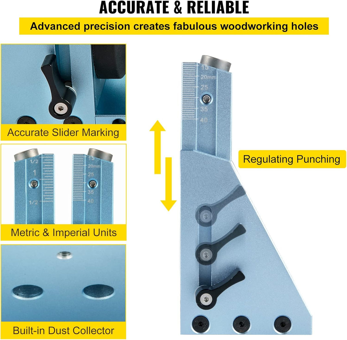 Adjustable Aluminum Pocket Hole Jig Kit B2004
