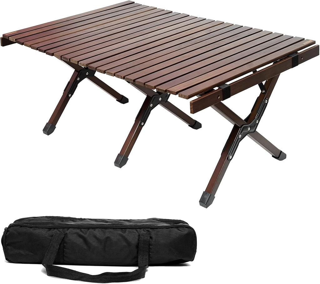 3ft Low Height Portable Folding Wooden Camping Table with Carry Bag P164