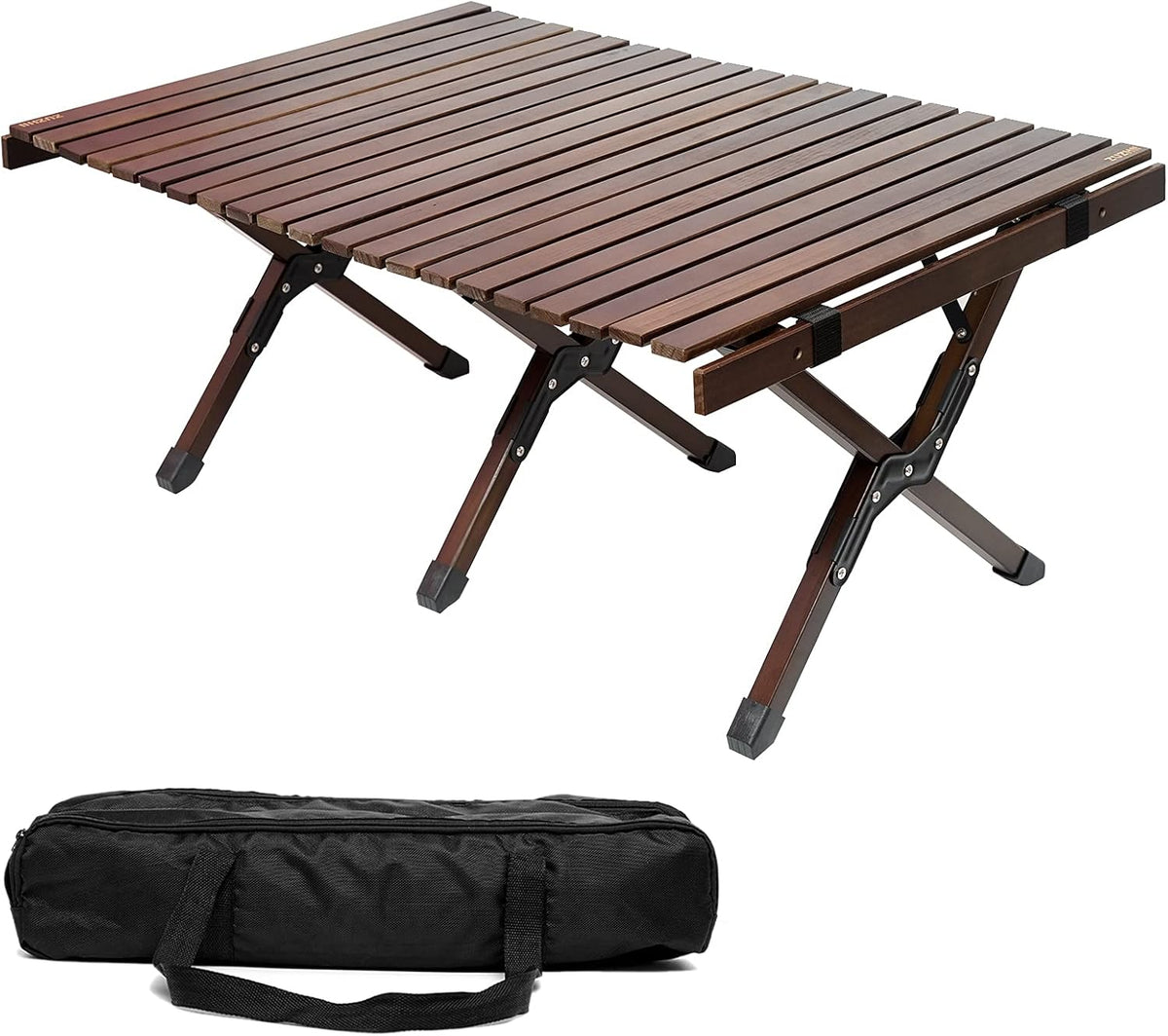 3ft Low Height Portable Folding Wooden Camping Table with Carry Bag P164