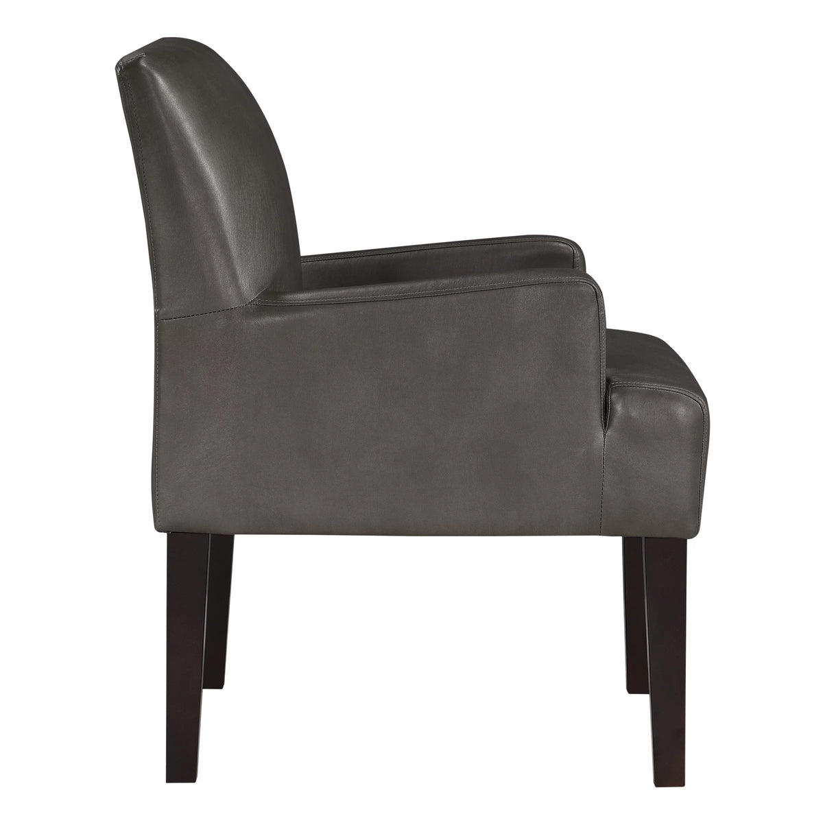 Pewter Faux Leather Guest Chair S715