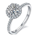 18K White Gold over Silver Moissanite Wedding Ring L942