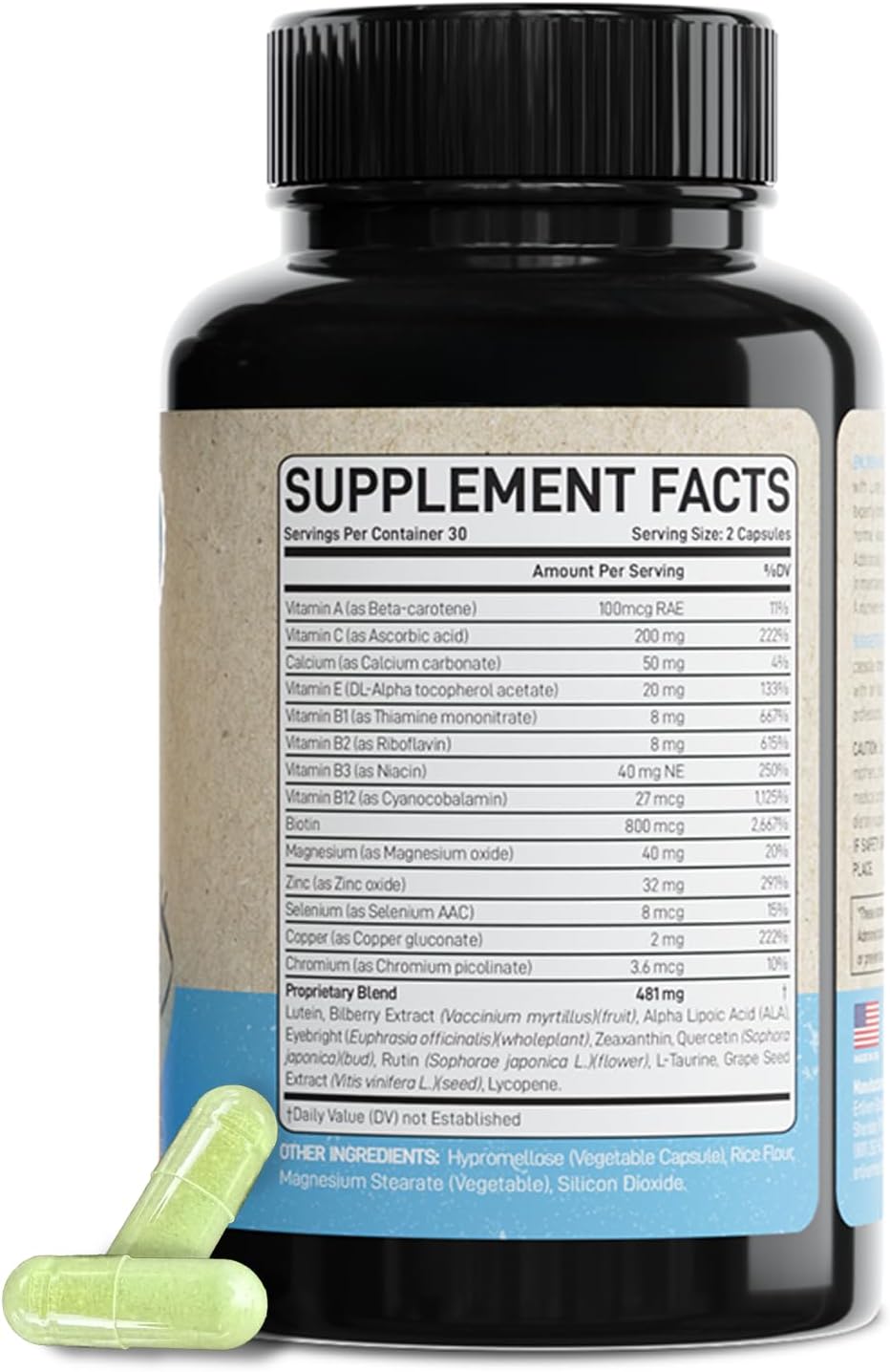 60 Capsules Lutein and Zeaxanthin Supplement E314