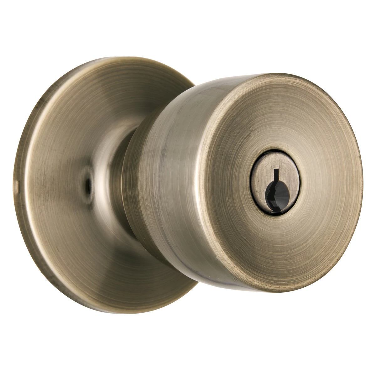 Antique Brass Keyed Entry Doorknob and Deadbolt Combo Twin Pack J2896