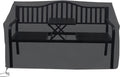 Black Outdoor Bench with Pullout Middle Table Q44424