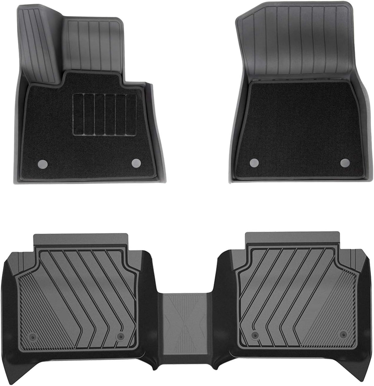 TPE Custom Fit Floor Liner for BMW 3 Series G20, 1st and 2nd Row Full Set Car Mats Black H787696