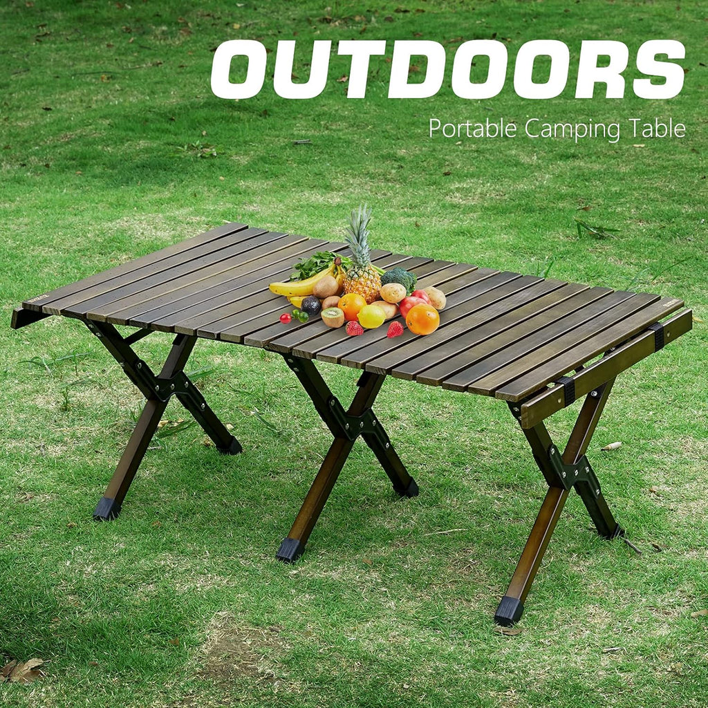 3ft Low Height Portable Folding Wooden Camping Table with Carry Bag P164