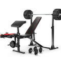 Adjustable Olympic Weight Bench Set with Barbell Rack G3886