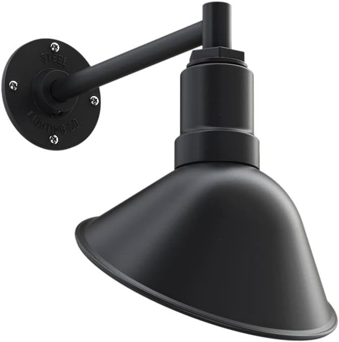 9 inch Dome 11 inch Straight Arm Matte Black Sign Light Z414