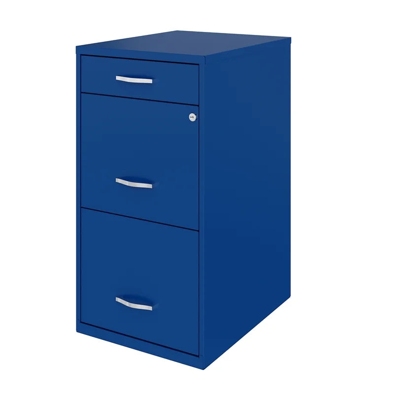18" 3-Drawer Metal File Cabinet in Blue O453