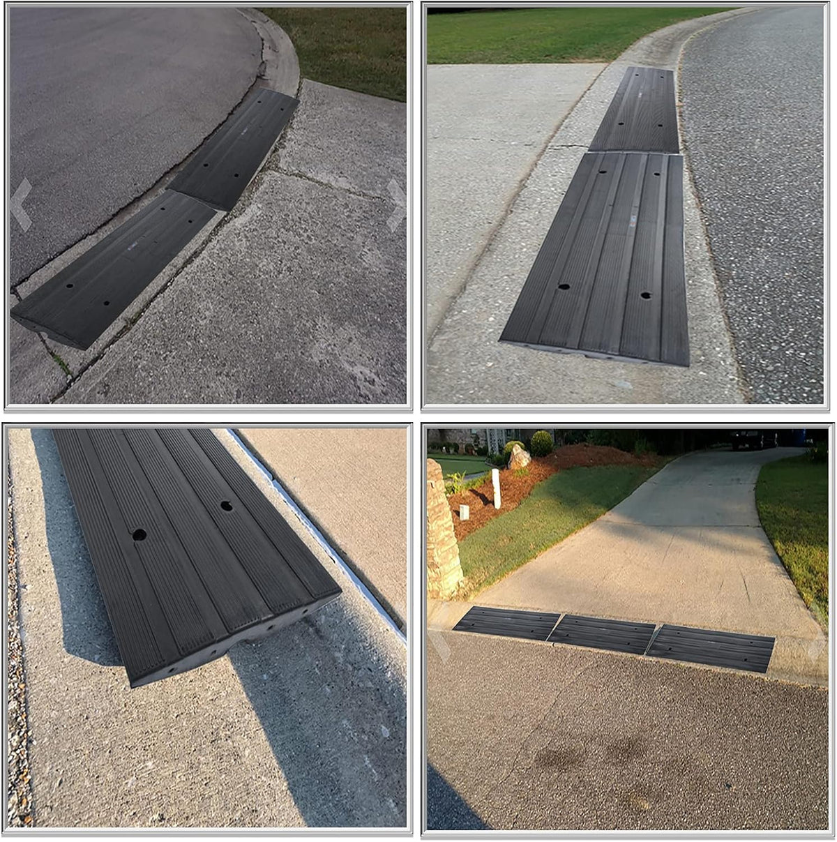 3PCS Rubber Heavy Duty Driveway Curb Ramps F5328