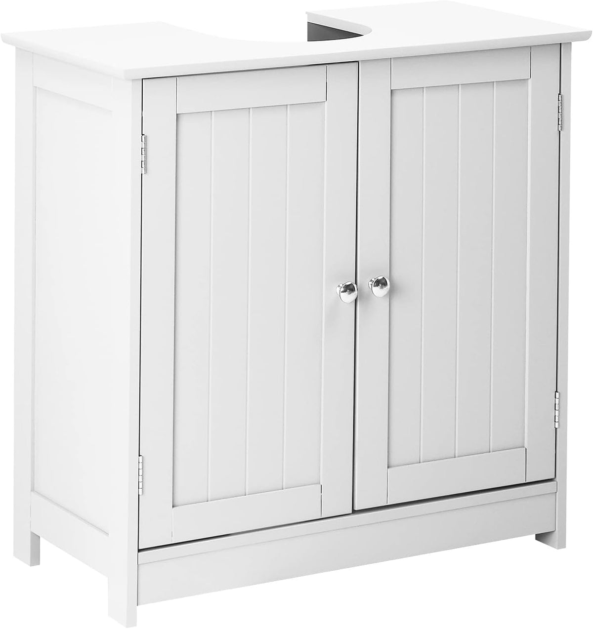 White 2 Door Bathroom Storage Cabinet with Adjustable Shelf J72843
