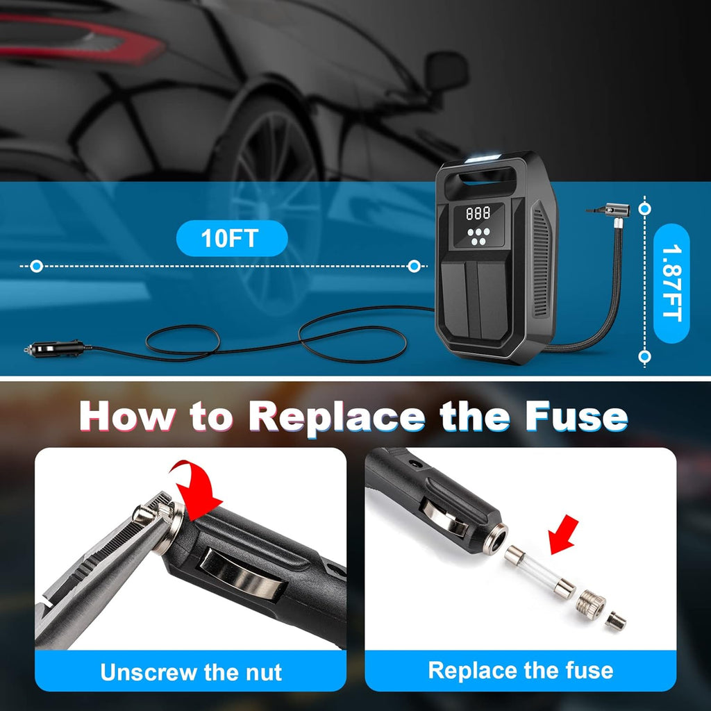 Portable 12V DC Air Compressor with Digital Display O100