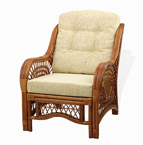 Natural Rattan Wicker Armchair with Cushion R955