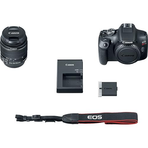 Canon EOS Rebel T7 DSLR Camera with 18-55mm Lens Bundled with 64GB Memory Card + Camera Bag + 58mm UV Filter + Microfiber Cleaning Cloth (5 Items) C3871