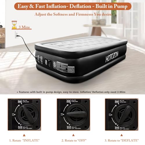 Twin Air Mattress with Built-in Pump, 18" Foldable Blue Air Bed G745247