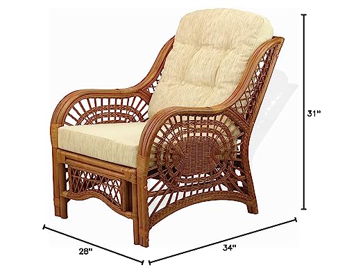 Natural Rattan Wicker Armchair with Cushion R955