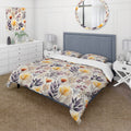 Yellow Floral Bedding Comforter Set with 2 Shams Twin I930