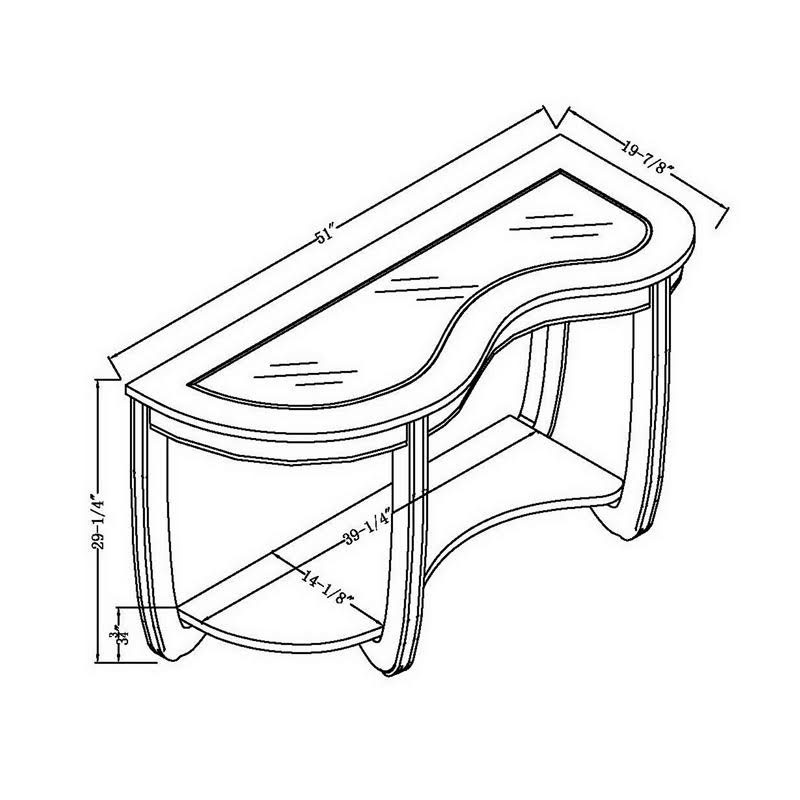 Dark Cherry Curved Console Table B53012