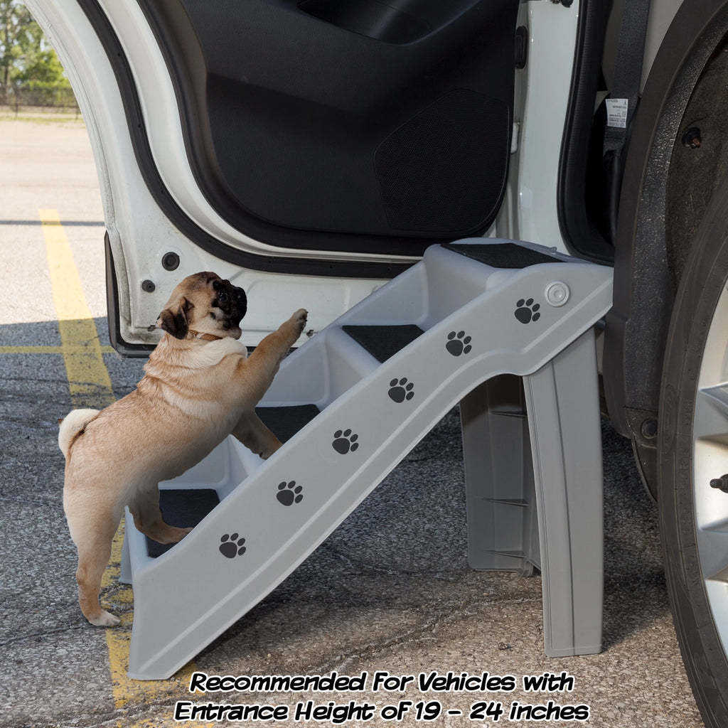 Gray 4 Step Pet Stairs V531150