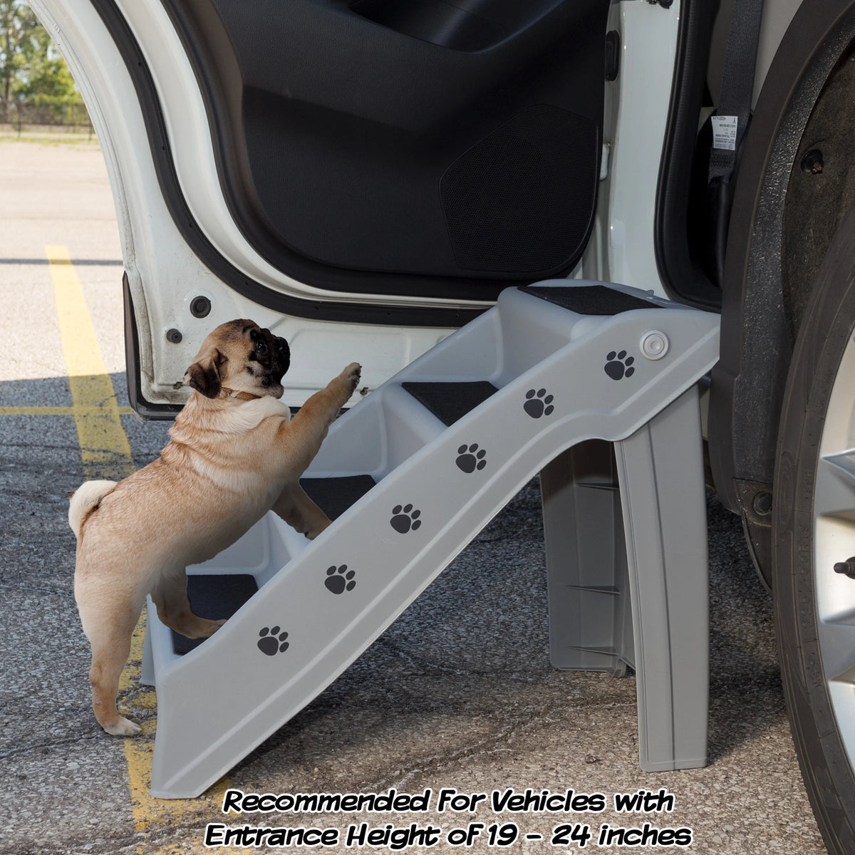 Gray 4 Step Pet Stairs V531150