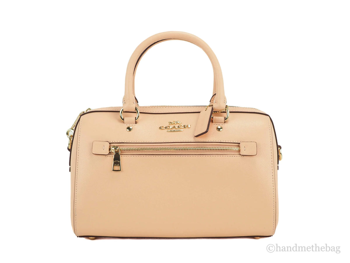 Faded Blush Grain Leather Medium Satchel Crossbody Handbag N1062