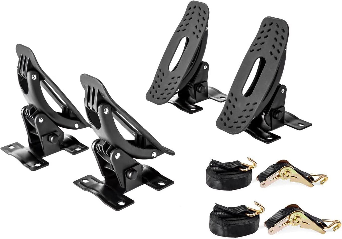 Steel Saddle Rack for Kayak Carrier Canoe Boat Paddle Board Surfboard Roof Top Mount with Ratchet Lashing Straps V64217