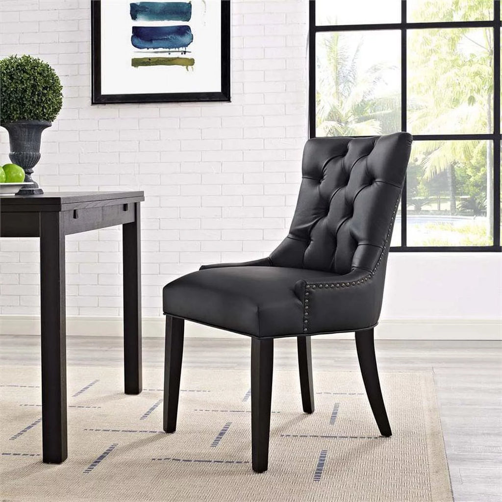 Black Faux Leather Dining Side Chair N39989
