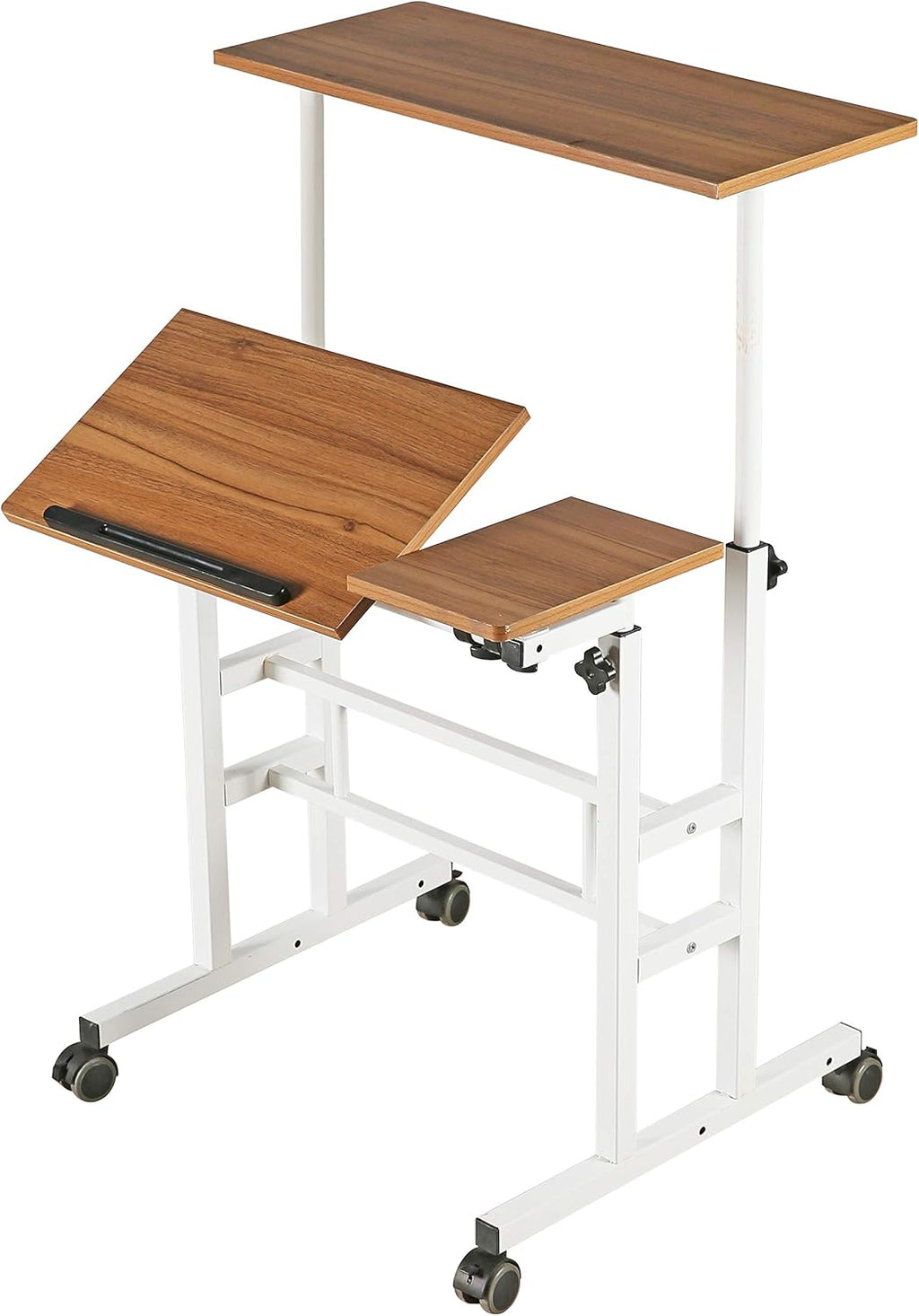 Light Grain Rolling Standing Desk Cart Pack of 2 I971768