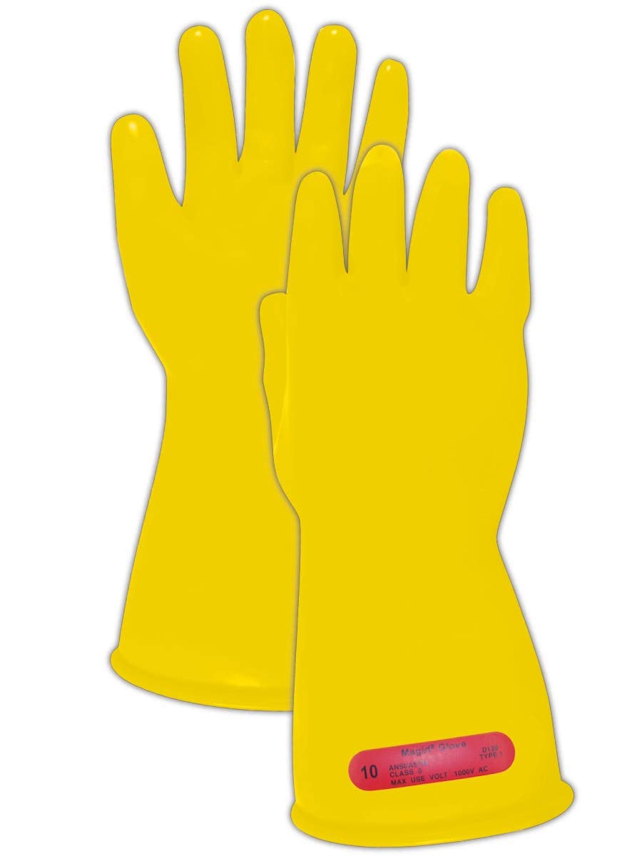 Yellow Rubber Electrical Gloves A5304