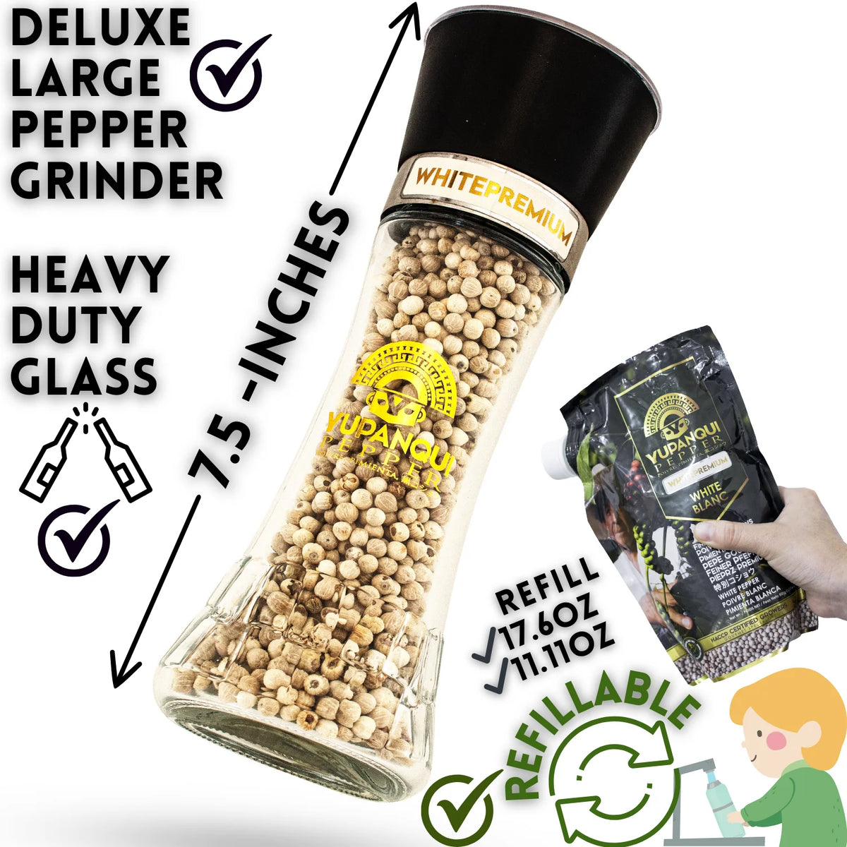 White Pepper Grinder 3oz O16406