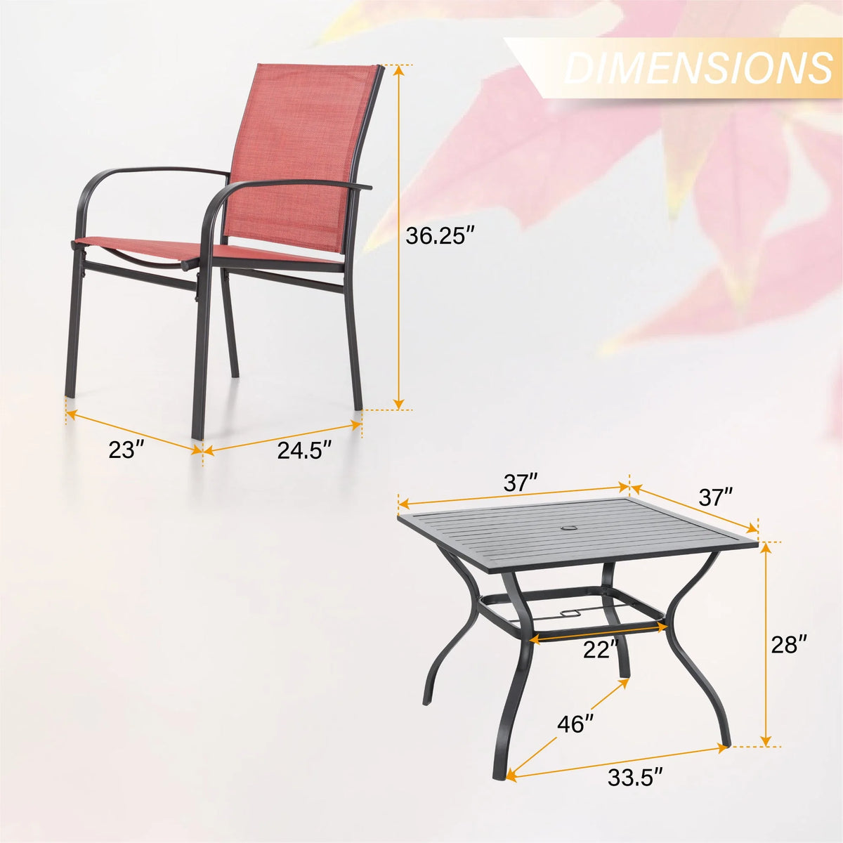 5 Piece Blue Metal Patio Dining Set V992