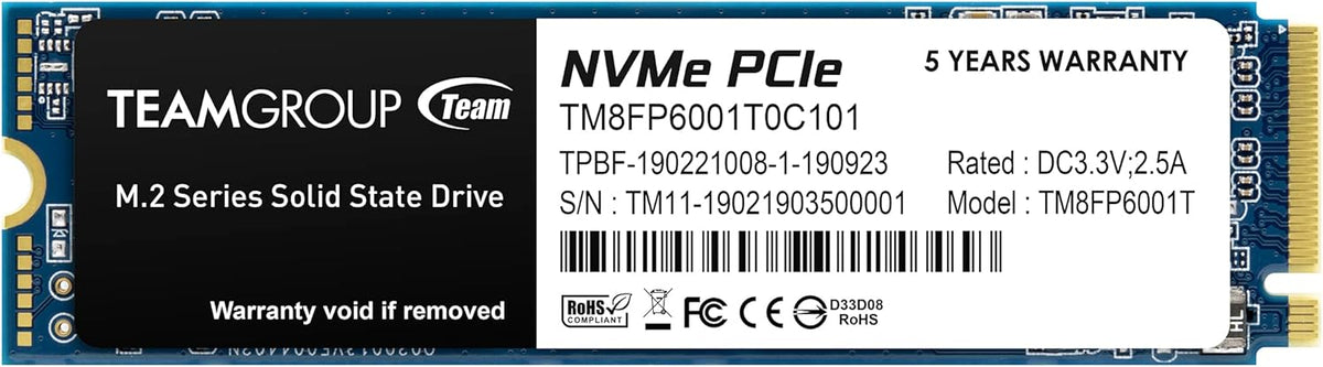 4TB NVMe PCIe Gen3x4 M.2 2280 Internal SSD I875456
