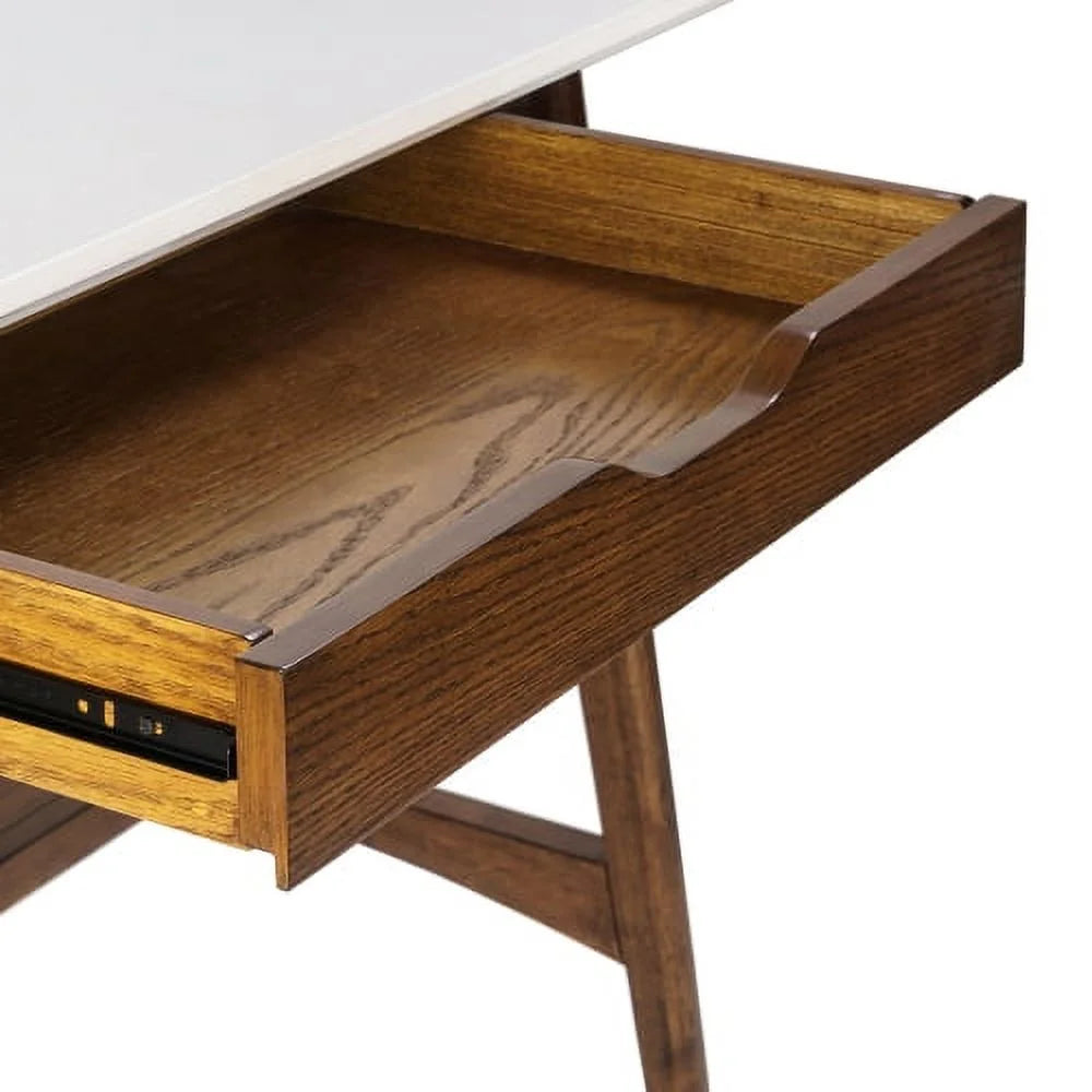 Off White Pecan Wood Desk J6761