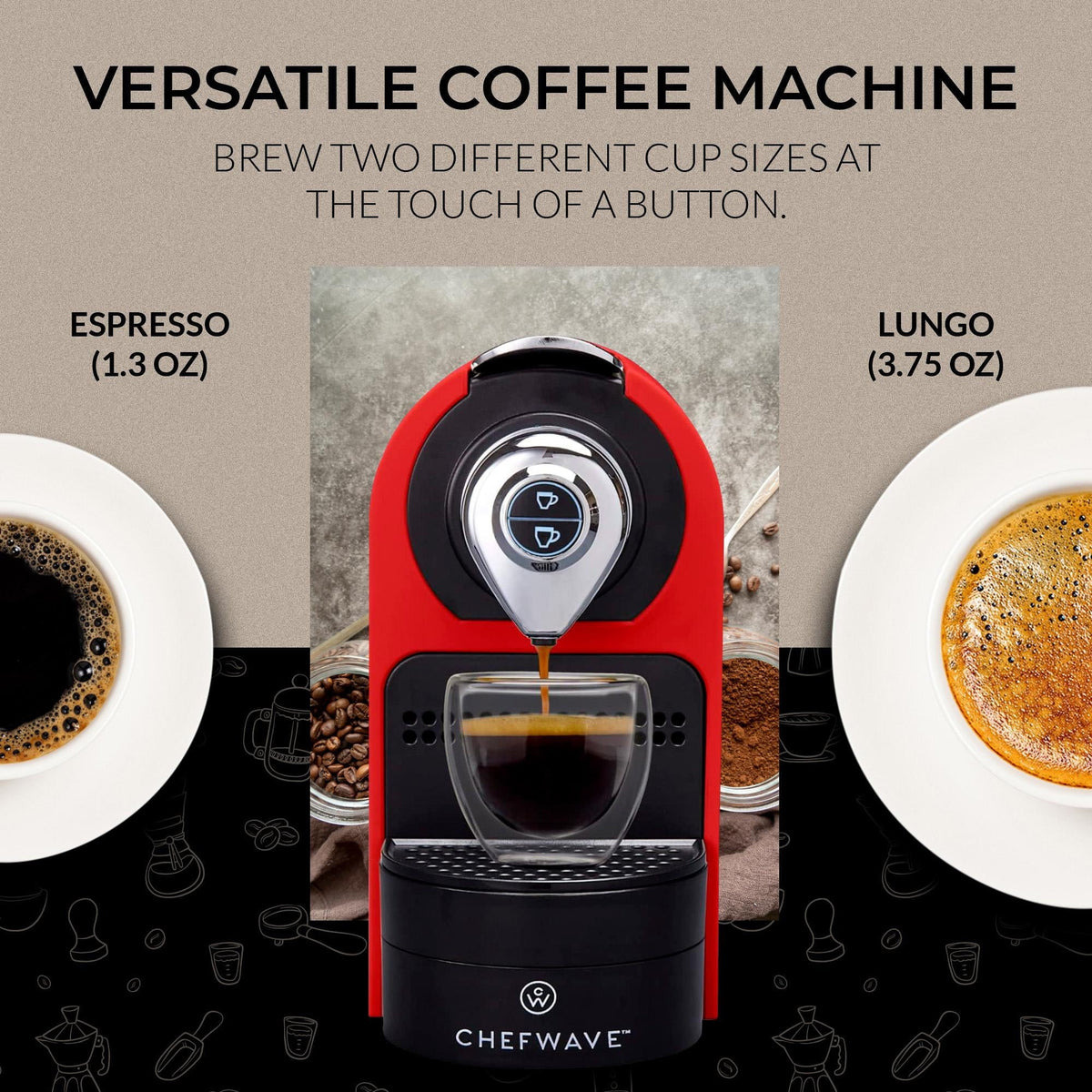 Espresso Machine with Capsules Holder and Cups R44241