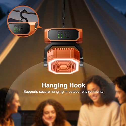 Portable Camping Fan with LED Lantern & Flashlight, 20000mAh Rechargeable Battery G626955