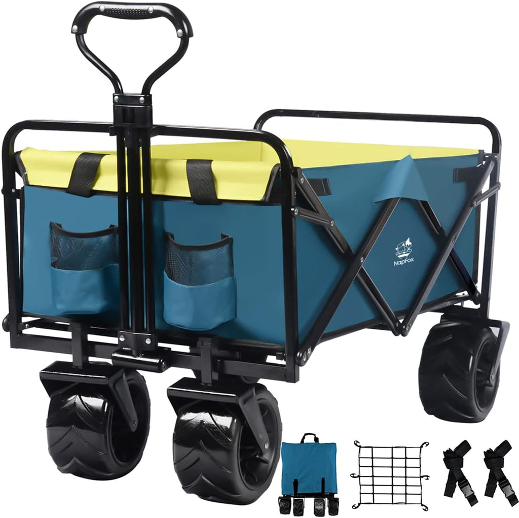 Black Heavy Duty Folding Utility Cart with Universal Wheels Adjustable Handle T391855