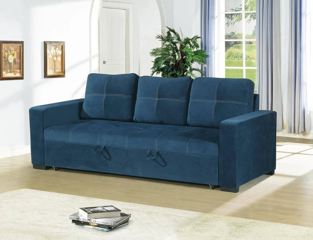 Blue Fabric Sofa Bed V7486
