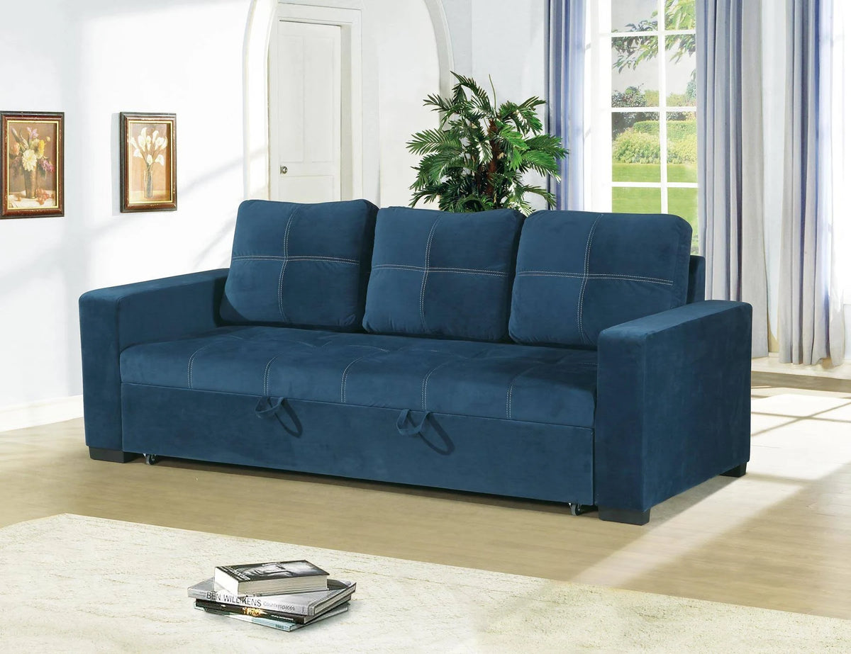 Blue Fabric Sofa Bed V7486
