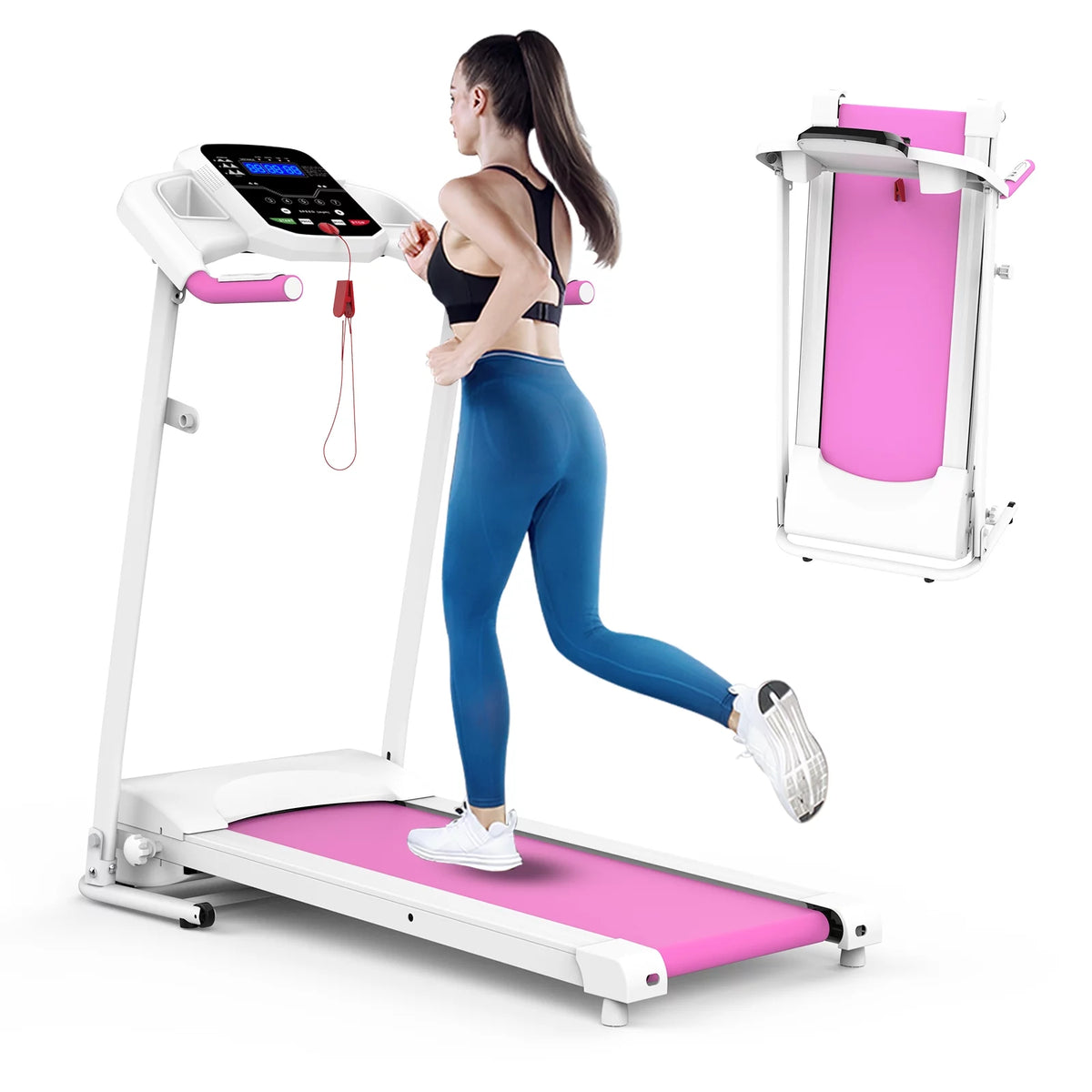 Portable Folding Treadmill Incline Electric Walking Running Machine U84441