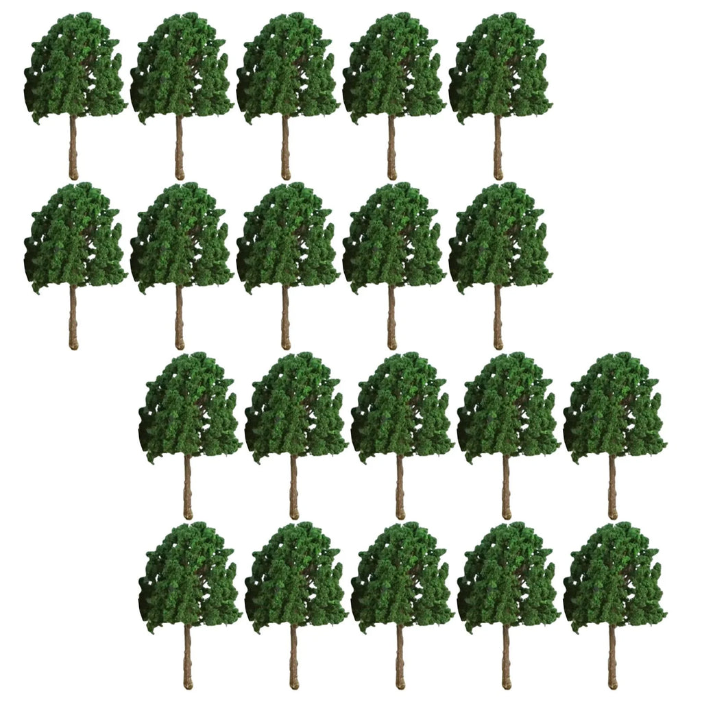 20 Pieces 2.95 inch Dark Green Miniature Trees for Diorama I7487